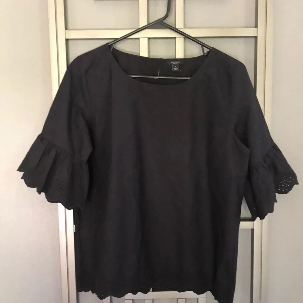 Ann Taylor factory Black cotton with eyelet top m